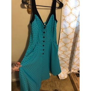 Tatyana sea breeze blue polka dot rockabilly dress